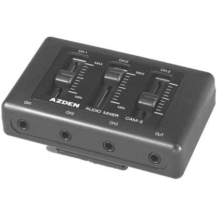 Azden CAM3 3 Channel Mini Microphone Mixer, 3 INs/