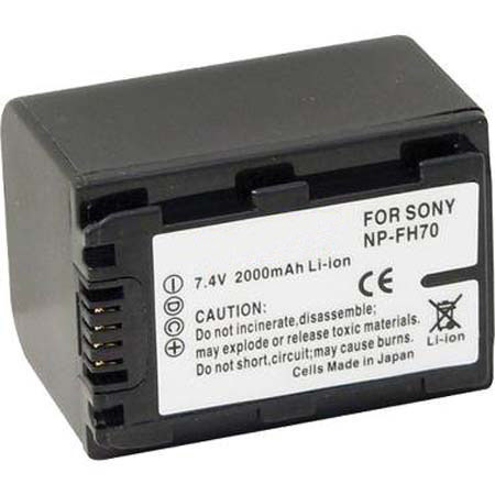 Flashpoint NP-FH70 7.4V 2000mAh Replacement Lithium-Ion Camcorder Battery for Sony