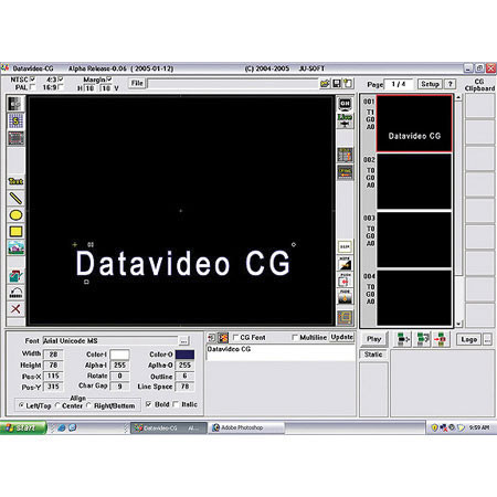 Datavideo CG-100 Character Generator Software