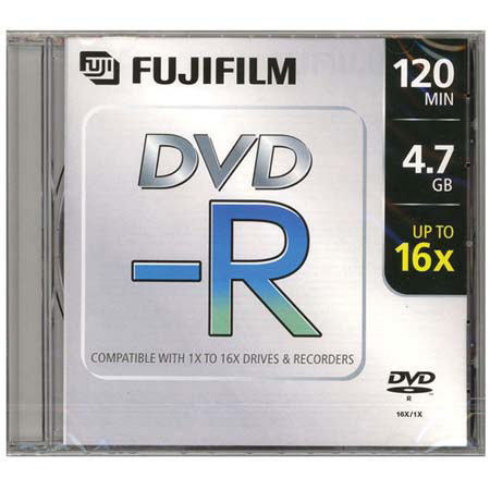 Fujifilm DVD-R, 120 Minute, 4.7 GB, 16x, 10 Disc Pack in Slim Case #25302261