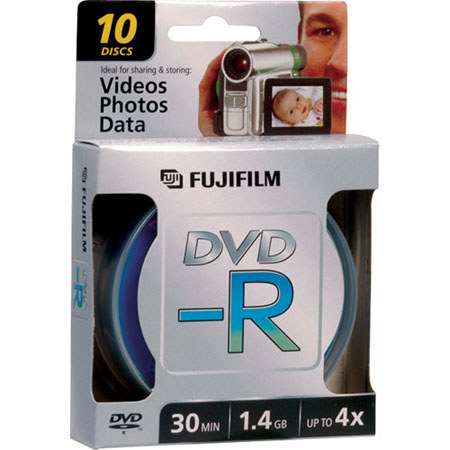 Fujifilm 600004171 Mini 8cm DVD-R, 30 min 1.4GB 10 Pack