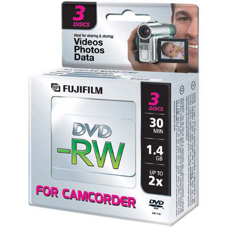 Fujifilm 25302553 Mini 8cm DVD-RW, 30 min 1.4GB 3 Pack
