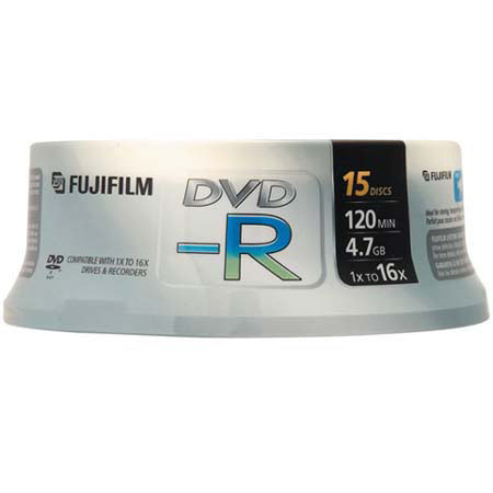 Fujifilm 25302846 DVD-R, 120 min, 4.7GB,15 Pack Spindle