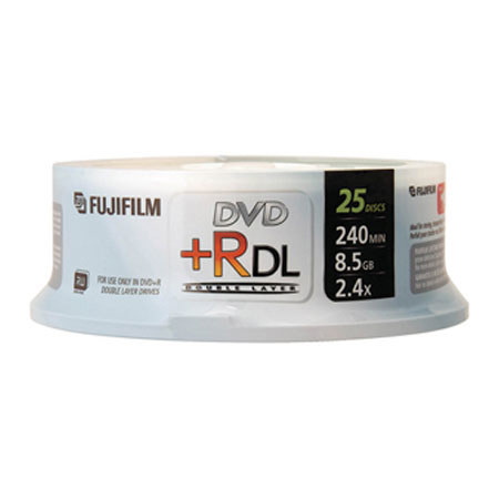 Fujifilm 25302911 DVD+R,Double Layer 8.5GB, 25 Spindle