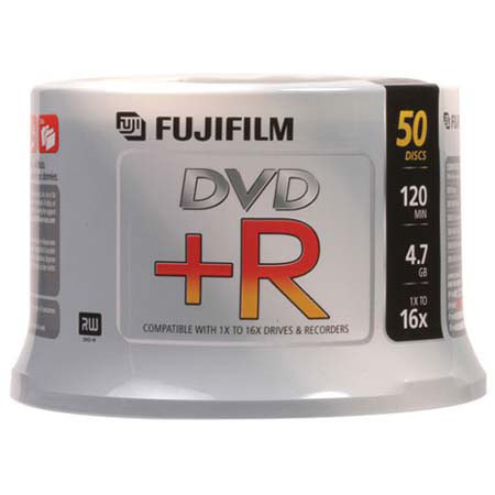 Fujifilm 25303051 DVD+R, 120 min, 4.7GB,50 Pack Spindle