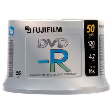 Fujifilm 25303151 DVD-R, 120 min, 4.7GB,50 Pack Spindle
