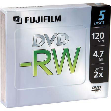 Fujifilm DVD-RW, 120 Minute, 4.7 GB, 4x, 5 Disc Pack