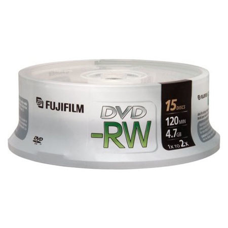 Fujifilm 25322006 DVD-RW, 120 min,4.7GB,15 Pack Spindle
