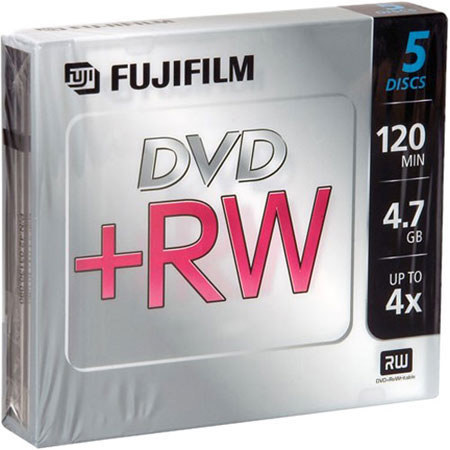 Fujifilm DVD+RW, 120 Minute, 4.7 GB, 4x, 5 Disc Pack