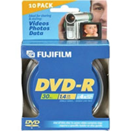 Fujifilm 8cm Write-Once Mini DVD-R 1.4GB. 1-4X Write Speed,10 Pack Spindle