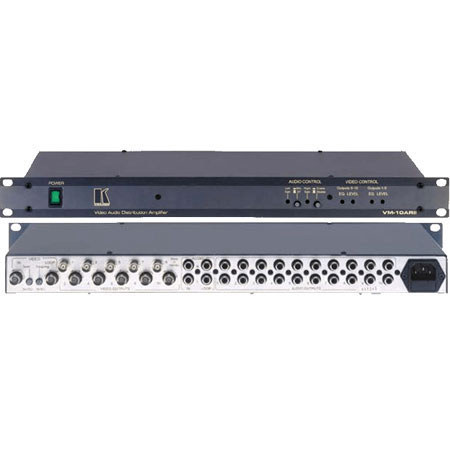 Kramer Electronics Kramer Vm-10arii 19" 1:10 Av Distributor, looping cv / component / audio stereo with ac or dc coupling, 224 mhz