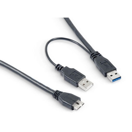 LaCie Y USB 3.0 Micro B to 2x A Male Cable for Rugged Mini, 2'
