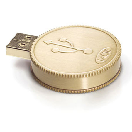 LaCie 130827 CurrenKey 16GB USB Flash Drive,Gold Finish