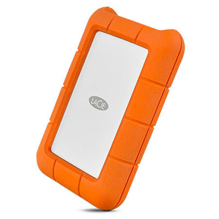 LaCie Rugged USB-C 3.0 2TB External Hard Drive, Orange