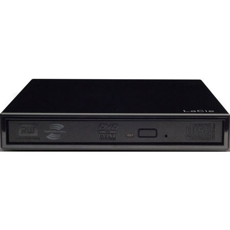LaCie 301910 Slim Portable DVD Writer, USB 2.0, Black