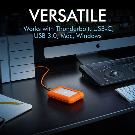 LaCie 500GB Rugged Thunderbolt USB-C SSD External Hard Drive
