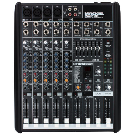 Mackie ProFX8 8-Channel Compact Effects Mixer with USB I/O - Refurbished