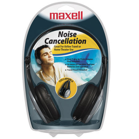 Maxell HP/NC-III Foldable Lightweight Noise Cancellation Headphones