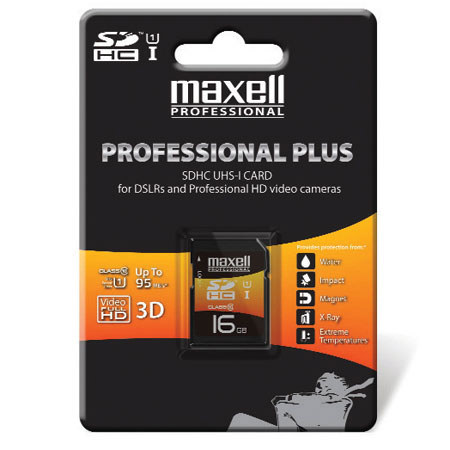 Maxell Professional Plus 16GB Class 10 UHS-1 SDHC Memory Card