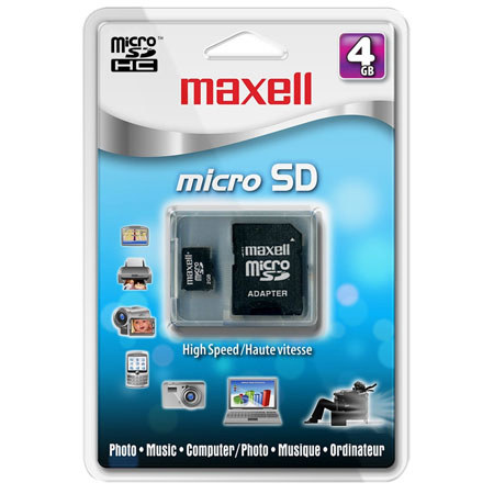Maxell 4GB Micro SD Class 4 Flash Memory Card