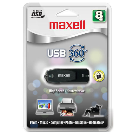 Maxell 8GB 360deg. USB 2.0 Flash Drive