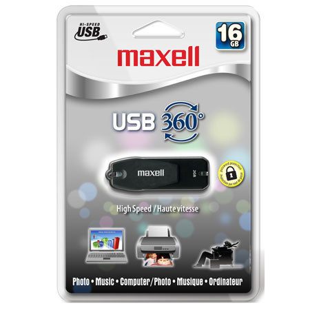 Maxell 16GB 360deg. USB 2.0 Flash Drive