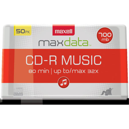Maxell CD-R 80 32x Music Gold for Audio Recording, Spindle Pack of 50