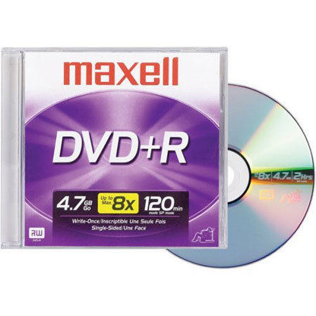 Maxell DVD+R 4.7GB 16x Write-Once Recordable Disc in Jewel Case