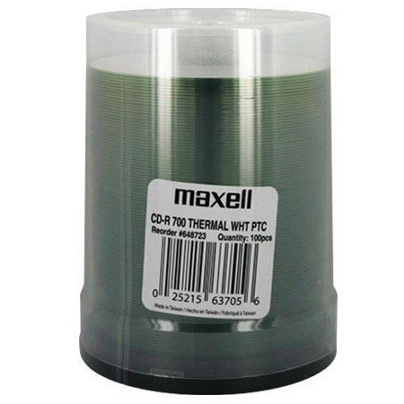 Maxell CD-R PTC 700MB White Thermal Hub Printable CD-R