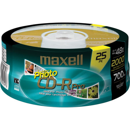 Maxell CD-R 700 Photo Pro 25 Spindle,700MB Data Storage