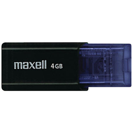 Maxell USB Flix 4GB Flash Drive, Black/Blue