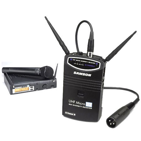 Samson Micro 32 Channel Wireless System with H32 Handheld Transmitter and Audix OM-5 Cardioid Microphone