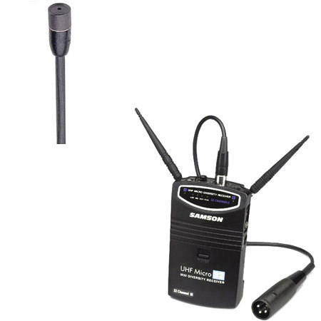 Samson UHF Micro 32 Channel Camera System with Sennheiser MKE-2 Wireless Lavalier Mic