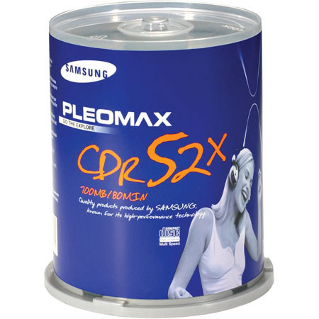 Samsung CD-R Recordable CDs, 100 Pack On Spindle