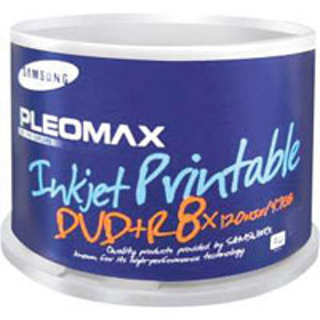 Samsung DVD-R, 16x Media with White Inkjet Printable Label, 25 Pack on Spindle