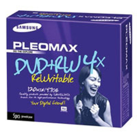 Samsung DVD+RW Rewritable Media, 5 Pack in Jewel Case