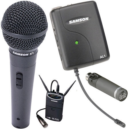 Samson Airline Series Combination System, with Handheld & Lavalier UHF Wireless Microphones.