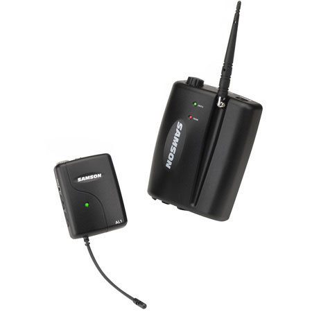 Samson Airline Series Wireless Presentation System with AL1 Transmitter, Built-in Condenser Mic, QL1 Lavalier Mic, AR1 Receiver (Channel U1/801.375 MHz) and Power Supply