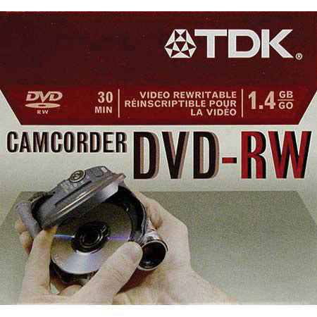 TDK 8cm Rewritable DVD-RW 1.4GB, 30 Minute Storage Capacity #RW14GAL