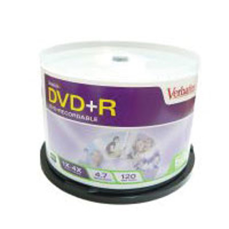 Verbatim DVD+R Plus Recordable Media,16x Speed, 4.7GB, 50 Pack on Spindle