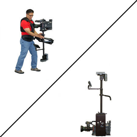 VariZoom VZ-Blackhawk Dual Arm Stabilizer System for Cameras 10 to 25 lbs with V-Lock Battery Mounts &amp; 7" 16:9 NTSC Monitor