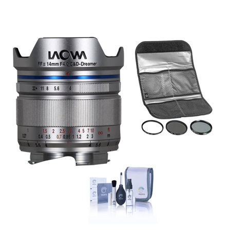Venus Laowa 14mm f/4 FF RL Lens for Leica M-Mount, Silver with Hoya Filter Kit