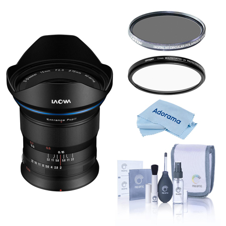 Venus Laowa 15mm f/2 FE Zero-D Lens for Nikon Z, Bundle with Tiffen 77mm UV and CPL Filters