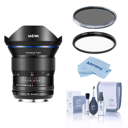Venus Laowa 15mm f/2 FE Zero-D Lens for Sony E, with Tiffen 77mm UV, CPL Filters