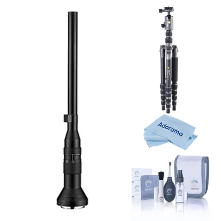 Venus Laowa 24mm f/14 2x Macro Probe Lens for Sony FE, Bundle with Vanguard VEO 3 GO 235AB Al Travel Tripod with T-50 Ball Head, Cleaning Kit