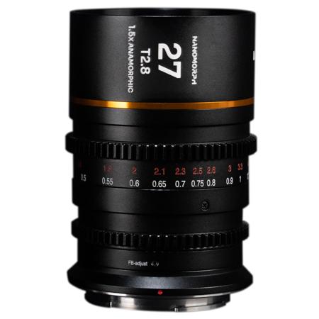 Venus Laowa Nanomorph 27mm T2.8 1.5x S35 Anamorphic Lens for Fuji X, Amber Flare