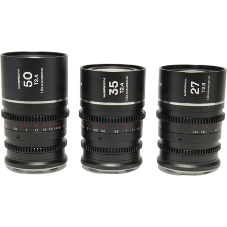 Venus Laowa Nanomorph S35 Prime 3-Lens Bundle for Fuji X, Silver Flare