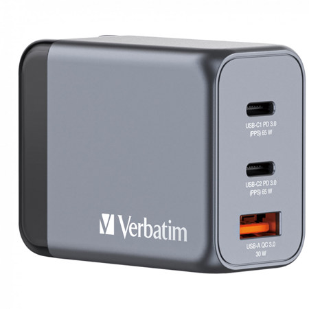 Verbatim 65W 3-Port GaN Wall Charger