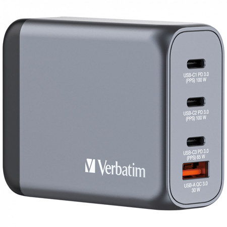 Verbatim 100W 4-Port GaN Wall Charger