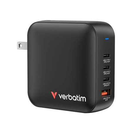 Verbatim 165W 4-Port USB Mini GaN Wall Charger